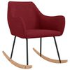 vidaXL Silla mecedora de tela rojo vino tinto