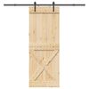 vidaXL Puerta corredera con herrajes madera maciza de pino 85x210 cm