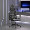 vidaXL Silla gaming de masaje cuero sintético negro y gris