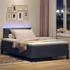 vidaXL Cama Box Spring LED con LED Gris oscuro 120 x 200 cm Terciopelo