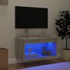vidaXL Mueble para TV con luces LED gris Sonoma 60x30x30 cm