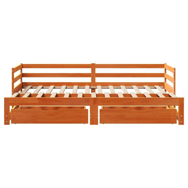 vidaXL Sof&aacute; cama nido con cajones madera maciza de pino 80x200 cm