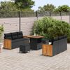 vidaXL Conjunto de sof&aacute;s de jard&iacute;n 11 pcs Negro rat&aacute;n sint&eacute;tico