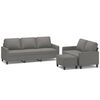 vidaXL Juego de sof&aacute;s con cojines 3 piezas tela gris oscuro