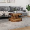 vidaXL Mesa de centro con luces LED madera envejecida 50x50x40 cm
