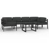 vidaXL Set muebles de jard&iacute;n 7 pzas y cojines aluminio gris antracita