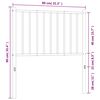 vidaXL Cabecero de repuesto de metal blanco 75 cm