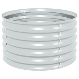 vidaXL Arriate de acero galvanizado plateado 80x80x44 cm