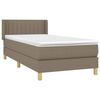 vidaXL Cama box spring con colch&oacute;n tela gris taupe 80x200 cm