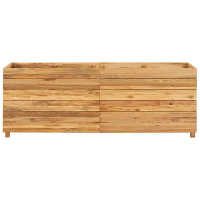 vidaXL Jardinera madera maciza de teca y acero 150x40x55 cm