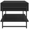 vidaXL Mesa de centro madera contrachapada negro 90x50x45 cm