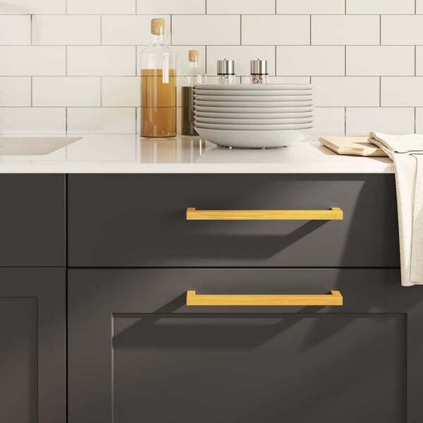 vidaXL Tiradores para armarios 20 uds acero inoxidable dorado 224 mm