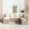 vidaXL Conjunto de sof&aacute; de jard&iacute;n 6 pcs Beige rat&aacute;n sint&eacute;tico