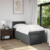 vidaXL Cama box spring individual con colchón tela gris oscuro