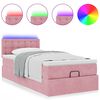 vidaXL Cama otomana con colch&oacute;n y LED terciopelo rosa 80x200 cm