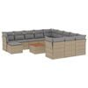 vidaXL Set sof&aacute;s de jard&iacute;n con cojines 13 pzas rat&aacute;n sint&eacute;tico beige