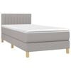vidaXL Cama box spring con colch&oacute;n tela y LED gris claro 80x200 cm