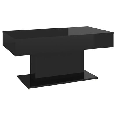 vidaXL Mesa de centro madera contrachapada negro brillante 96x50x45 cm