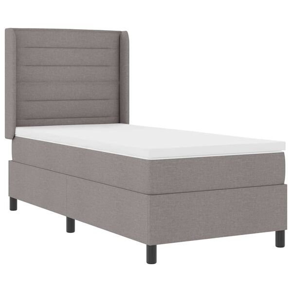 vidaXL Cama tipo Box Spring con colch&oacute;n Taup&eacute; 200 x 80 cm tela