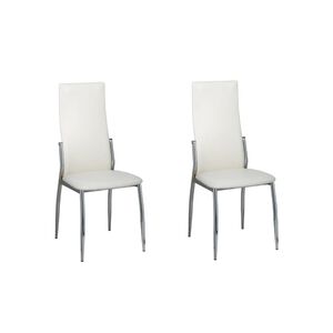 vidaXL Sillas de comedor 2 unidades cuero sint&eacute;tico blanco