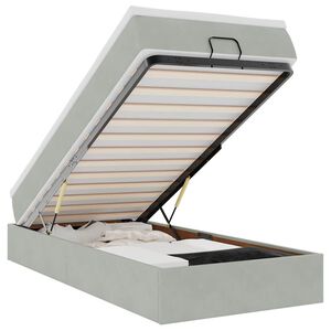 vidaXL Estructura cama otomana colch&oacute;n terciopelo gris claro 100x200cm