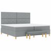vidaXL Cama tipo Box Spring con colch&oacute;n Gris claro 200 x 200 cm tela