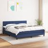vidaXL Cama box spring con colch&oacute;n tela azul 180x200 cm