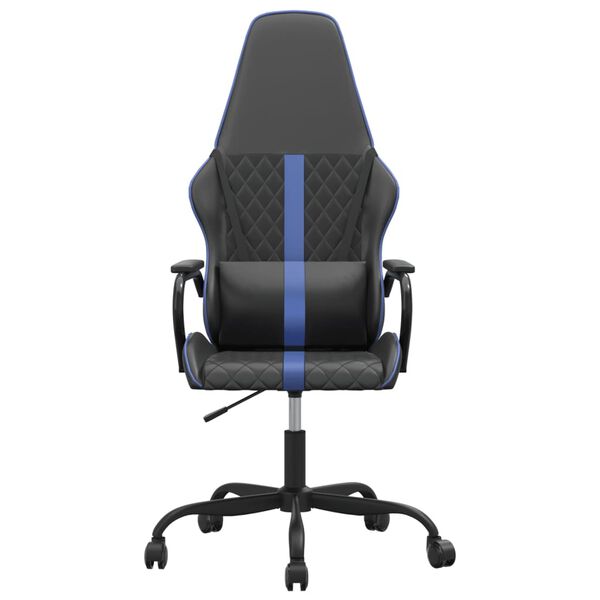 vidaXL Silla gaming con masaje cuero sint&eacute;tico azul y negro