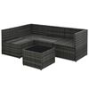 vidaXL Set de muebles de jard&iacute;n 5 pzas y cojines rat&aacute;n sint&eacute;tico gris