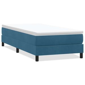 vidaXL Cama box spring sin colch&oacute;n terciopelo azul oscuro 100x210 cm