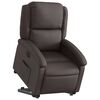 vidaXL Sillón reclinable eléctrico pie cuero auténtico marrón oscuro