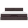 vidaXL Estructura cama otomana colch&oacute;n tela marr&oacute;n oscuro 160x200 cm