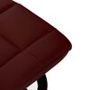 vidaXL Silla reclinable con reposapi&eacute;s cuero PE madera curvada tinto