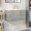 vidaXL Set muebles de ba&ntilde;o 2 piezas madera contrachapada gris hormig&oacute;n