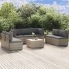 vidaXL Set de muebles de jard&iacute;n 8 pzas y cojines rat&aacute;n sint&eacute;tico gris