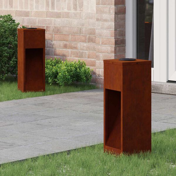 vidaXL Luz de Sendero LED Solar 2 pcs Bronce Acero autopatinable