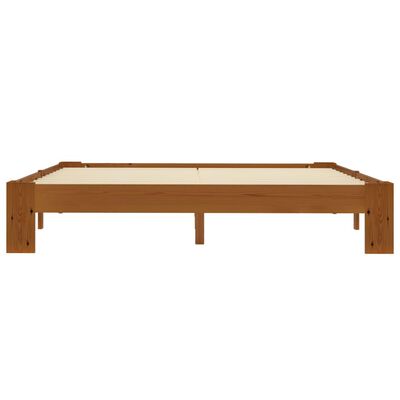 vidaXL Estructura de cama madera maciza pino marrón claro 160x200 cm