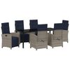 vidaXL Conjunto de Comedor de Jard&iacute;n 7 uds. Gris rat&aacute;n sint&eacute;tico