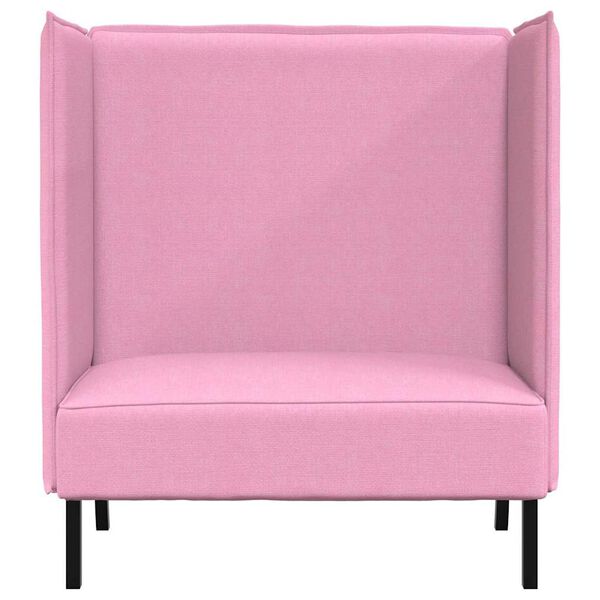 vidaXL Sofa de Espalda Alta 101cm Rosa tela