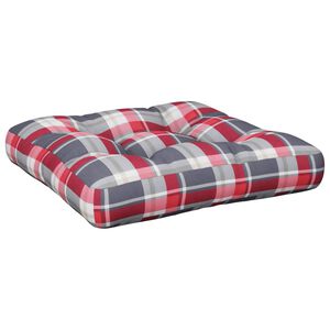 vidaXL Coj&iacute;n para sof&aacute; sof&aacute; de palets tela a cuadros rojo 50x50x12 cm