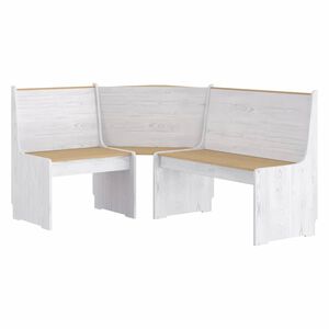 vidaXL Banco de esquina REINE madera maciza pino marr&oacute;n blanco 151 cm