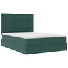 vidaXL Cama con almacenamiento y colch&oacute;n Verde oscuro 140 x 190 cm