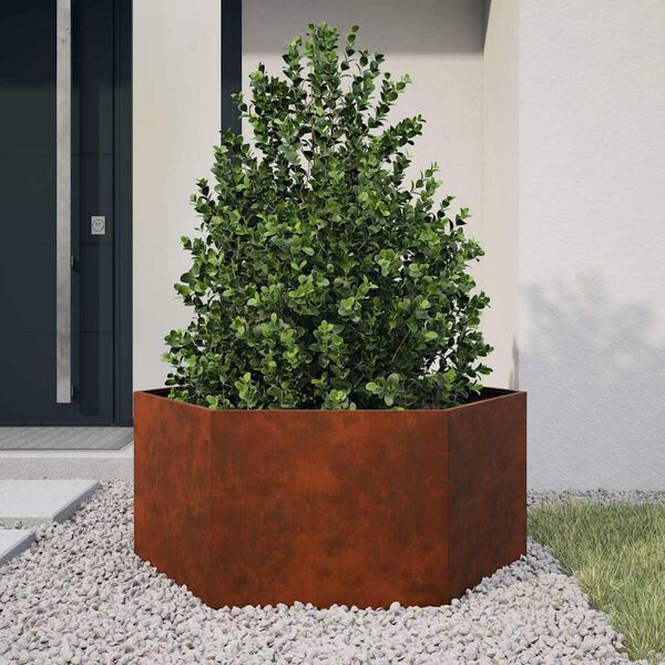 vidaXL Jardinera de acero corten oxidado 90x90x45 cm