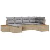 vidaXL Conjunto de sof&aacute;s de jard&iacute;n 6 uds. Beige rat&aacute;n sint&eacute;tico