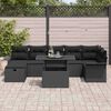 vidaXL Conjunto de sof&aacute; de jard&iacute;n con coj&iacute;n 8 pcs Negro Polirat&aacute;n