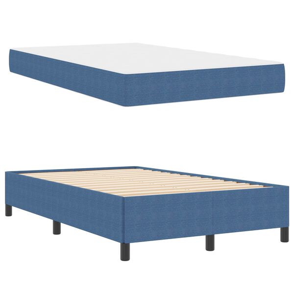 vidaXL Estructura de cama con colch&oacute;n Azul 120 x 190 cm tela