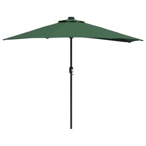 vidaXL Sombrilla de jard&iacute;n 294 x 150 x 224 cm Poli&eacute;ster y Acero Verde