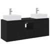 vidaXL Juego de Muebles de Ba&ntilde;o 3 uds. Negro 129 x 41 x 79,5 cm