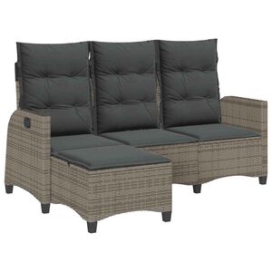 vidaXL Sof&aacute; de jard&iacute;n reclinable con cojines en forma de L gris