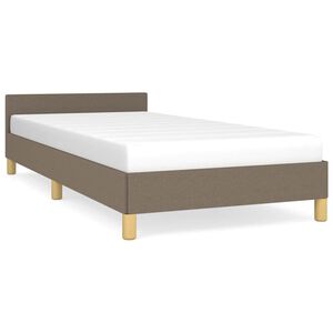 vidaXL Estructura de cama con cabecero sin colch&oacute;n tela taupe 90x190cm